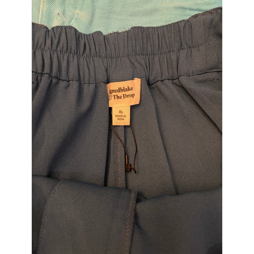 The Drop Navy Teal Blue Wide Leg Trouser Pants XL Elegant Minimalist - Picture 5 of 7